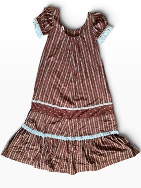 Vintage Hilda Hawaii Maxi Dress Floral Ruffled Cottagecore Prairie Made USA S